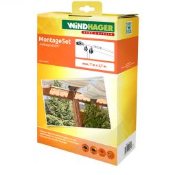Windhager Montageset Seilzugsystem geeignet für Pergolen, Terrassen, Wintergärten etc.