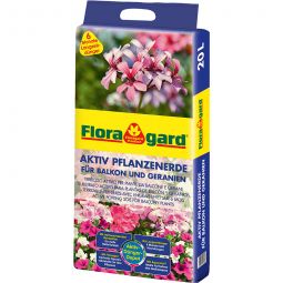 Floragard Aktiv Pflanzenerde für Balkon und Geranien verschiedene Größen