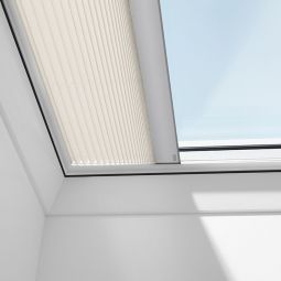 VELUX Flachdachfenster Wabenplissee Uni weiß 1045S lichtundurchlässig, Wabenstruktur für zusätzliche Wärmedämmung, für verschiedene VELUX-Dachfenster geeignet