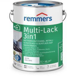 Remmers Multi-Lack 3in1 weiß RAL 9016 Vielseitiger, wasserbasierter Schutz: Wetterschutzfarbe, Metallschutzlack und Buntlack