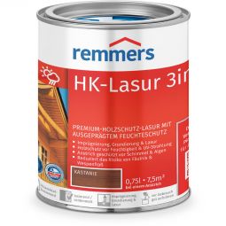 Remmers HK-Lasur 3in1 kastanie RC-555 Hochwertige Holzlasur auf Lösemittelbasis - zuverlässiger Schutz vor Feuchtigkeit im Außenbereich