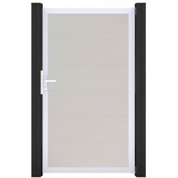 GroJa Einzeltor BasicLine PVC-Steckzaun Weiß  Außergewöhnliche Stabilität und Langlebigkeit, Alu-Rahmen mit PVC-Füllungen 100x180x4 cm groß