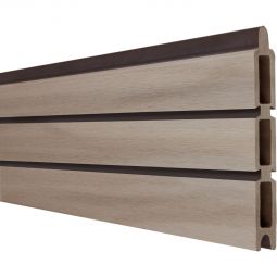 GroJa Solid Rhombus BPC-Steckzaun Sichtschutzzaun Bi-Color co-extrudiert, Einzelprofil Sichtschutz Steckzaun Rhombuszaun 3-Brett-Optik, elegante Schattenfugen, viele Kombinationsmöglichkeiten, 180x30x1,9 cm