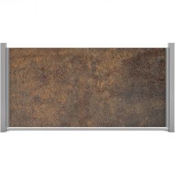 GroJa Premo HPL-Sichtschutzelement Rostoptik Waagerecht Sichtschutz Stabil, robust und äußerst beständig gegen Schmutz und Hitze, 180x90x0,8 cm