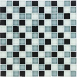 Glasmosaik Schwarz Grau Weiß 30x30 cm Mosaikfliesen 8 mm auch als Muster erhältlich