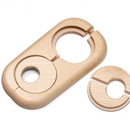 HARO Doppelheizkörperrosette Innendurchmesser 19 mm Ahorn Werkzeuglose Montage,  122x58x11 mm