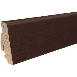 HARO Stecksockelleiste Thermoesche Mezzo Fußleisten 2200x19x58 mm, edle Sockelleiste mit tiefbraunem Furnier, ideal für Parkett, schützt zuverlässig und setzt wohnliche Akzente