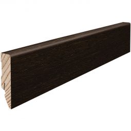 HARO Stecksockelleiste Cube Achateiche Massivholzkern Fußleisten Dunkle Holzoptik, glatte oder strukturierte Oberfläche, Maße 16x58 mm, 2,2 m