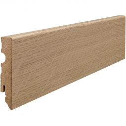 HARO Stecksockelleiste Cube Eiche MDF-Kern puroweiß Fußleisten Kubus-Profil mit hoher Bauhöhe, 2200x15x80 mm, dekorativ, pflegeleicht