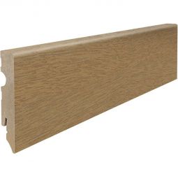 HARO Stecksockelleiste Cube Eiche MDF-Kern sandgrau Fußleisten 2200x15x80 mm, Kubus-Profil mit hoher Bauhöhe