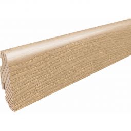 HARO Stecksockelleiste Esche pastellcreme strukturiert Fußleisten 2200x19x58 mm, für Parkett, strukturierte pastellcremefarbene Esche, geölt, exklusiver Look und angenehme Haptik