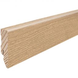 HARO Stecksockelleiste Cube pastellcreme Fußleisten Massivholzleiste in 16x58 mm, moderne Struktur, klare Linien, vielseitig und robust