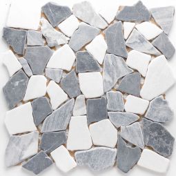 Natursteinmosaik Polymosaik Poly Grey / Marquina 30,5x30,5 cm Mosaikfliesen auch als Muster erhältlich
