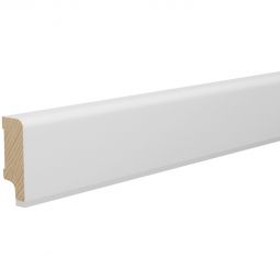 HARO Sockelleiste weiß stark foliert ohne Fräsung Fußleisten Matt weiße MDF-Leisten, mit Nässeschutz, robust, optional mit Dämmstreifen