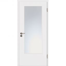 Kilsgaard Zimmertür mit Lichtausschnitt Rauchweiß Lamikor Typ 43/LA Rundkante Lichtbeständige und widerstandsfähige CPL Oberfläche, äußerst kratz- und stoßfest, super pflegeleicht