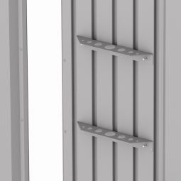 Biohort Werkzeughalter Gerätehaus Neo silber-metallic 2 Stk. für die Innenseite der Tür, je Tür maximal 4 Werkzeughalter möglich