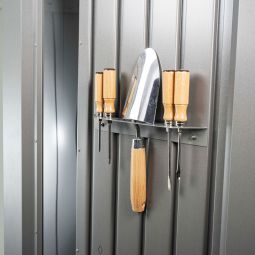 Biohort Werkzeughalter Gerätehaus Neo quarzgrau-metallic 2 Stk. für die Innenseite der Tür, je Tür maximal 4 Werkzeughalter möglich