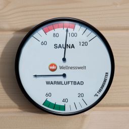 weka Doppelthermometer für Sauna und Warmluftbad 160 mm Durchmesser