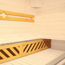 weka Sauna Komfortpaket mit Rückenlehne und Liegenblende erhältlich in verschiedenen Ausführungen