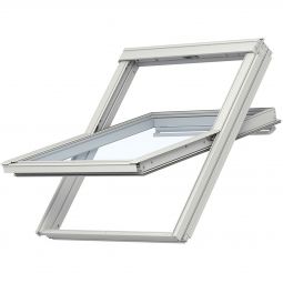 VELUX Dachfenster GGL 2069 Schwingfenster Holz weiß lack ENERGIE Hitzeschutz 3-fach Verglasung, großer Öffnungswinkel