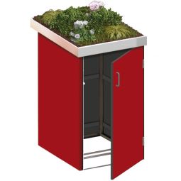 Binto Mülltonnenbox 1er-Box HPL-Rot Pflanzschale Mülltonnenverkleidung für Behälter bis max. 240 Liter
