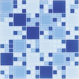 Glasmosaik Blau Mix 30x30 cm Mosaikfliesen verschiedene Stärke, auch als Muster erhältlich