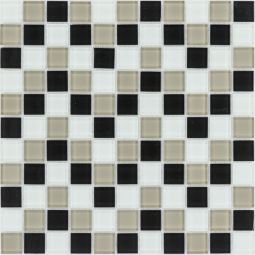 Glasmosaik Schwarz Beige Weiß 30x30 cm Mosaikfliesen 4 mm auch als Muster erhältlich