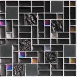 Glasmosaik Black Rainbow Multiformat 30x30 cm Mosaikfliesen 8 mm auch als Muster erhältlich