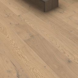 HARO Parkett Landhausdiele 4000 TC Plaza 240 4V Eiche lichtweiß Sauvage naturaDur Großformatige, matt versiegelte Eichediele 2200x240 mm, mit lebhafter Optik und für Fußbodenheizung geeignet
