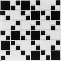 Glasmosaik White Black 30x30 cm Mosaikfliesen 4 mm auch als Muster erhältlich