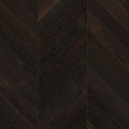HARO Parkett MANUFAKTUR NF Chevron 4V Achateiche Selectiv strukturiert Tiefdunkler Fischgrätboden mit natürlicher Struktur und Ölfinish