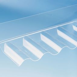Plexiglas Wandanschluss für Wellplatten 76/18 Rund transparent Für Acrylglas- und Polycarbonat Wellplatten, schlagzäh, 150x1045x50  mm