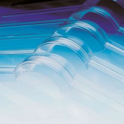 Plexiglas Wellfirsthaube für Wellplatten 76/18 Trapez transparent Für Acrylglas und Polycarbonat Trapezwellplatten, 2-teilig, schlagzäh, 270x1045 mm