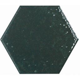 Wellker Wandfliese Alma Grün Hexagon glasiert glänzend Rundkante 13x15 cm Stärke 7 mm auch als Muster erhältlich