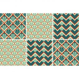Windhager Fliesenaufkleber Oki 15x15 cm Fliesenfolie Wasserfest, hitzebeständig und flexibel bis zu 30 Tage neu positionierbar