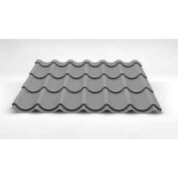 Luxmetall Dachziegelblech D-TILE, Stahl, lichtgrau Stärke: 0,50 mm, Breite: 1,06 m, Länge: wählbar von 0,45 bis 7,00 m