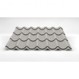 Luxmetall Dachziegelblech D-TILE, Stahl, grauweiß Stärke: 0,50 mm, Breite: 1,06 m, Länge: wählbar von 0,45 bis 7,00 m
