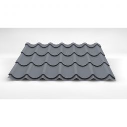 Luxmetall Dachziegelblech D-TILE, Stahl, weißaluminium Stärke: 0,50 mm, Breite: 1,06 m, Länge: wählbar von 0,45 bis 7,00 m
