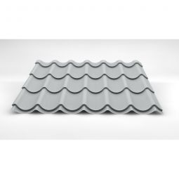 Luxmetall Dachziegelblech D-TILE, Stahl, reinweiß Stärke: 0,50 mm, Breite: 1,06 m, Länge: wählbar von 0,45 bis 7,00 m