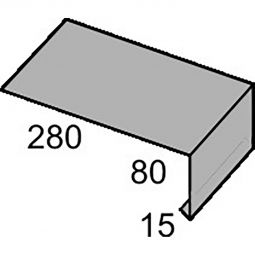 Luxmetall Traufkappe Nr. 11 A Stahl ohne Rückkantung Bei der Individualisierung kann die gewünschte Farbe eingetragen werden, Länge wählbar von 0,50 bis 3,50 m