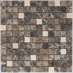 Natursteinmosaik Quadrat Kronos Marron Sunny getrommelt 30x30 cm Mosaikfliesen auch als Muster erhältlich