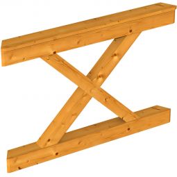Skan Holz Brüstung aus Andreaskreuzen für 6-Eck Pavillons Eiche Hell verschiedene Längen, Höhe 84cm