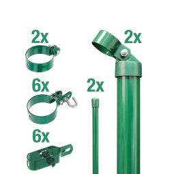 Alberts Zaunanschluss-Set für Wellengittertore an Maschendrahtzaun grün für unterschiedliche Torpfostendurchmesser
