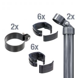 Alberts Zaunanschluss-Set für Wellengittertore an Fix-Clip Pro® anthrazit-metallic 6 cm Torpfostendurchmesser