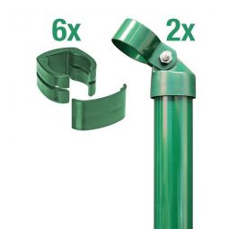 Alberts Zauneck-Set für Fix-Clip Pro® grün Rohstahl, zinkphosphatiert beschichtet, grün kunststoffbeschichtet RAL 6005
