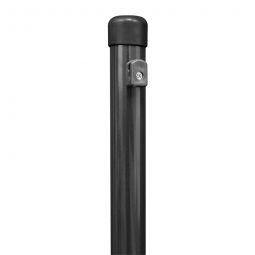 Alberts Zaunpfosten für Maschendrahtzäune anthrazit-metallic 3 verschiedene Befestigungsmöglichkeiten, 34 mm Pfostendurchmesser, Kunststoffbeschichtet