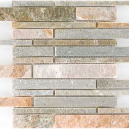 Natursteinmosaik Brick Quarzit Beige Bunt 3-Bahn 30,5x30,5 cm Mosaikfliesen auch als Muster erhältlich