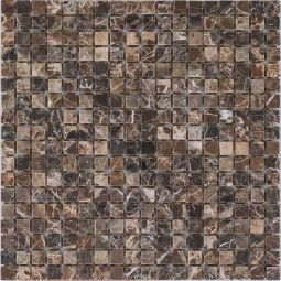 Natursteinmosaik Quadrat Marron Emparador Dark poliert 30,5x30,5 cm Mosaikfliesen auch als Muster erhältlich
