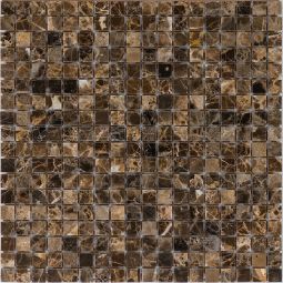 Natursteinmosaik Quadrat Marron Emparador Dark getrommelt 30,5x30,5 cm Mosaikfliesen auch als Muster erhältlich