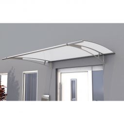 gutta Pultvordach PT-XL Edelstahl, weiß-satiniert Dach 205 cm breit, Edelstahl matter Rahmen mit weiß satiniertem Acrylglas







